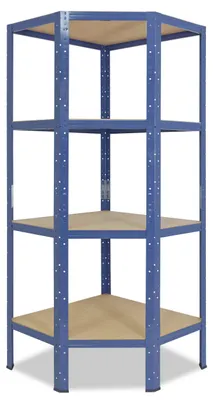 Produktbild von shelfplaza HOME 155x70x40 cm Eckregal in blau mit 4 Böden und 175 kg Traglast pro Boden