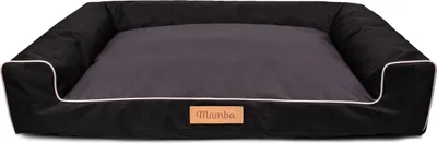 Image de Lit pour chien Dogeste 118x78 cm taille XXL – noir avec intérieur gris