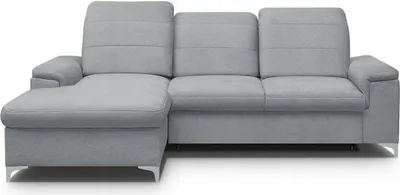 Produktbild von Bergamo Mini Linknes Ecksofa Mit Schlaffunktion (Light Grey – Zetta 302)