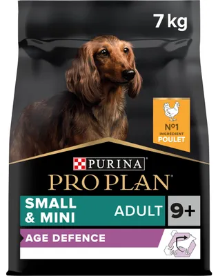 Produktbild von Pro Plan Small und Mini Adult Age Defence 9+, Hundefutter trocken, reich an Huhn, 1er Pack (1 x 7 kg) – Größe 7 kg (1er Pack)