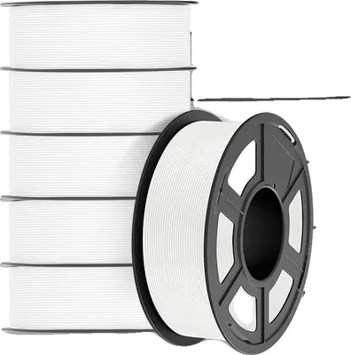Produktbild von PLA 3D-Filament, Durchmesser 1,75 mm, 10er Set, kompatibel mit FDM-Druckern, PLAMT Weiß 10Stück