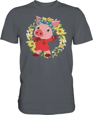 Produktbild von Schweinchen Sonnenblumen T-Shirt Dabbing Schwein Gärtner Geschenk – Dark Grey / L
