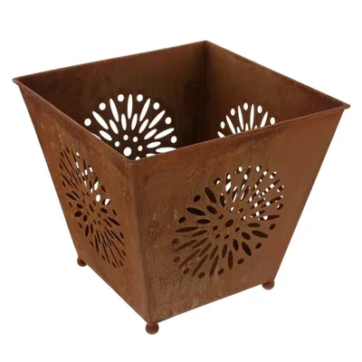Produktbild von Übertopf "Ornament" in Rostoptik 33 x 33 x 29 cm