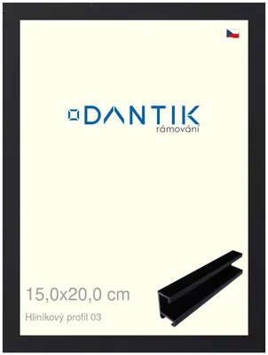 Zdjęcie produktu dla Rama DANTIK 15x20 | Profil ALU 7003 czarny mat (szkło przezroczyste)