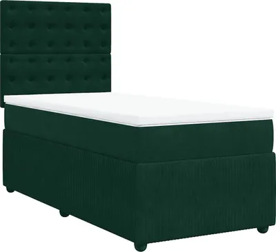 Produktbild von vidaXL Boxspringbett mit Matratze Dunkelgrün 90x190 cm Samt