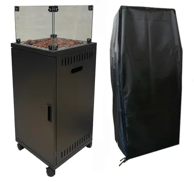 Produktbild von Heizstrahler Gasheizstrahler Terrasse Terrassenfeuer Heizpilz 8kW mit Rollen,Farbe:schwarz