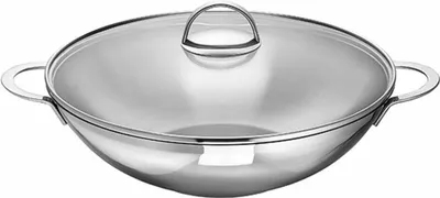 Immagine prodotto di Schulte-Ufer Wok Wave, padella, incl. griglia e coperchio in vetro, acciaio inox, 32 cm, 66525-32