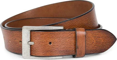 Produktbild von styleBREAKER Uni Rindsleder Gürtel Unifarben mit gemaserter Oberfläche und gebürsteter Schnalle, kürzbar 03010126