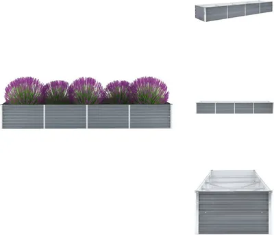 Obrázek produktu pro vidaXL Vyvýšený zahradní záhon z pozinkované oceli 320x80x45 cm šedý - Květináče a květináče