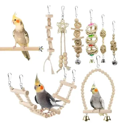 Produktbild von Papageienspielzeug, Wellensittichspielzeug, Vogelspielzeug, Wellensittichspielzeug, Vogelspielzeuge, Graupapagei, Wellensittiche, Nymphensittich (B)