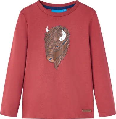 Produktbild von Kinder-Langarmshirt Dunkelrot 140
