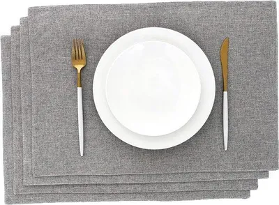 Immagine prodotto di Famanu Tovagliette grigie, 33 x 48 cm - Set di 4 tovagliette lavabili