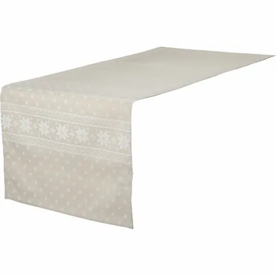 Produktbild von Tischläufer Britt - Schneesterne beige ca 40 x 150 cm Weihnachtsdecke Winter