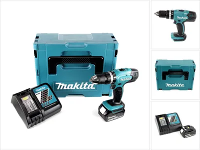 Obrázek produktu pro Akumulátorová příklepová vrtačka Makita DHP 453 RT1J 18V 42Nm + 1x akumulátor 5,0Ah + nabíječka v Makpac 2