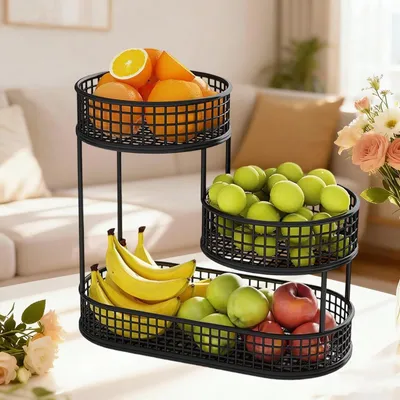 Produktbild von Obstregal Obstkorb 3 Etagen Obst Etagere Obstschale Aufbewahrung für Obst Gemüse