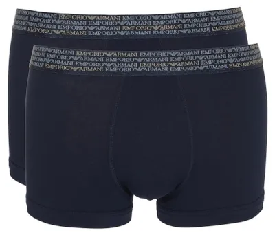 Produktbild von Emporio Armani Men's Allover Logo Elastic 2-Pack Trunk, Blue, M, blau, M