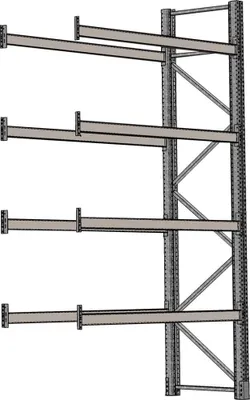 Produktbild von Feuerverzinktes Palettenregal, Anbaufeld, 5 Lagerebenen, max. Palettengewicht 1000 kg, Feldlast 8000 kg, BxTxH 1950x1100x4500 mm