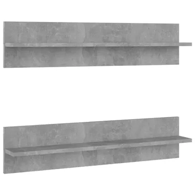 Produktbild von vidaXL Wandregale 2 Stk. Betongrau 80x11,5x18 cm Holzwerkstoff