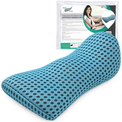 Obrázok produktu pre Bedrový vankúš, profilovaný, z pamäťovej peny, modrý, do auta, kancelárie, na spanie