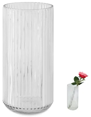 Immagine prodotto di Elzusha - Vaso in vetro soffiato, ideale per fiori, sostenibile ed elegante