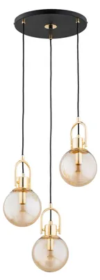 Zdjęcie produktu dla Lampa wisząca STORM czarno-bursztynowy-złota 3xE14x10W metal wym:95x38x38cm IP20 Alfa