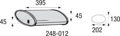 Produktbild von BOSAL 248-012 Mittelschalldämpfer Universal L:395mm