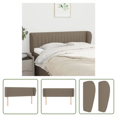 Image de The Living Store Tête de lit avec oreilles taupe 147x23x78/88 cm Tissu