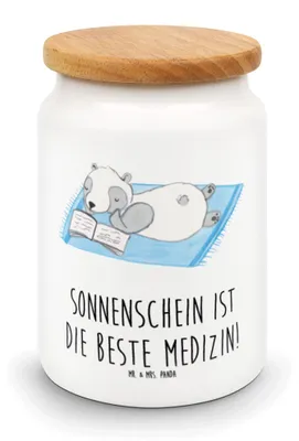 Produktbild von Mr. & Mrs. Panda behälter Sommer Sonnenschein - Weiß - Geschenk, zuckerdose, Sommerferien, Motive, Sommergefühle, Strand, aufbewahrungsbehälter, Lebensfreude, gebäckdose