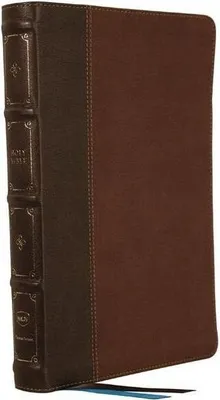 Productafbeelding van NKJV, Large Print Thinline Reference Bible, Blue Letter, Maclaren Series, Leathersoft, Brown, Comfort Print