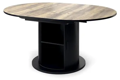 Produktbild von Esstisch Tavero, Eiche rustikal/Schwarz, 160 cm ausziehbar