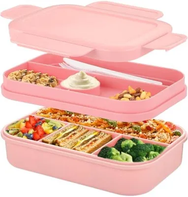 Productafbeelding van PromoHome® Lunchbox voor volwassenen - Bento box met 2000 ml inhoud, 8 compartimenten en bestek