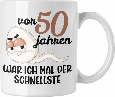 Produktbild von Trendation -  50. Geburtstag Tasse Mann Geschenk 50er Geschenkidee 50 Vater Männer Lustig Geschenke 50 Jahre Alt Mann Männer Vater (Weiß)