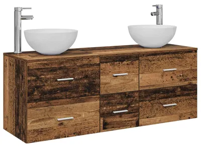 Produktbild von vidaXL Badezimmerschrank-Set 3 stk. Altholz 49,5 x 41 x 64,5 cm