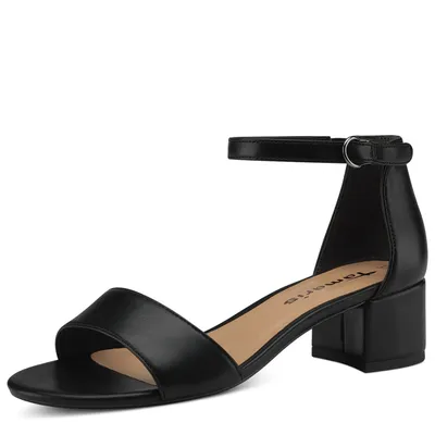 Produktbild von Tamaris Damen Sandalette Sandale Glitzer Matt Klettverschluss 1-28295-20, Größe:38 EU, Farbe:Schwarz