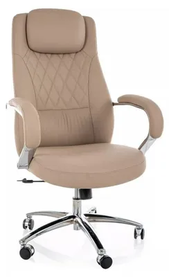 Image de Fauteuil de bureau pivotant en similicuir - Gamme Q-07 - Beige