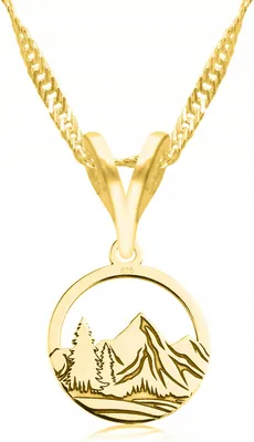 Produktbild von Goldkette mit Tatra-Bergmotiv, Zakopane, Polen, 925er Silber