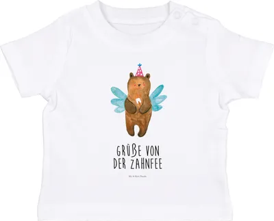 Produktbild von Mr. & Mrs. Panda T-Shirt Bär Zahnfee 6. - 12. Monat - Weiß - Geschenk, Erster Zahn, Baby, Fee, Teddy, Kurzarmshirt, Babyshirt, Milchzahn, Baumwolle Shirt, Kleinkind