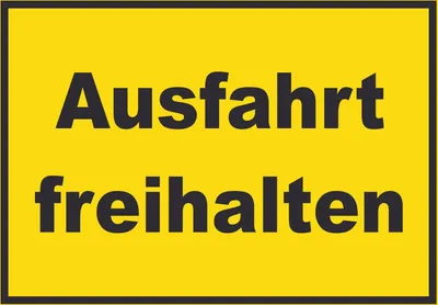 Produktbild von Ausfahrt freihalten Schild gelb-schwarz A6 (105x148mm)