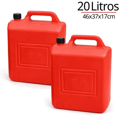 Image de Bidons de carburant - Récipients de stockage pour l'essence et le diesel - 20 litres - Lot de 2 - Fabriqués en ABS - Bouchon hermétique - Anti-fuite - Idéaux pour le garage