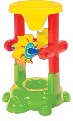 Produktbild von Wasserschildkrötenmühle Sandspielzeug Wassermühle - Sand- und Wasserspiel - Zwei Sonnenräder - Trichter zum Befüllen - Für Sand- und Wasserspaß