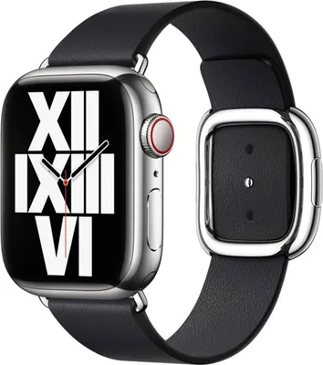 Productafbeelding van Apple Leather Band Modern Buckle voor de Apple Watch | 38/40/41/42 mm - Maat M - Midnight
