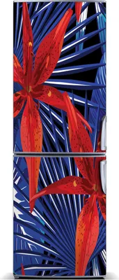 Produktbild von Tulup Kühlschrankdekoration - Magnetmatte - 60 cm x 180 cm - Magnet auf dem Kühlschrank - Tropische Blumen