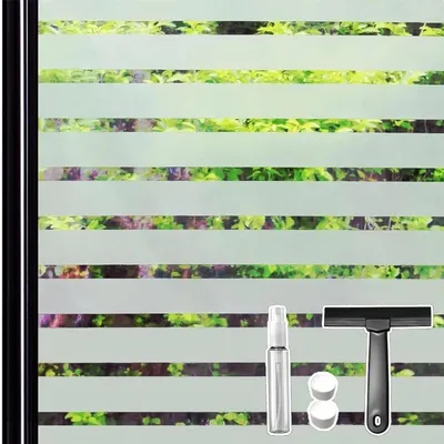 Obrázok produktu pre Fólia na okná – Ochranná fólia – Zabezpečenie súkromia – Bez lepidla – 30 x 200 cm – Matná, s pruhmi