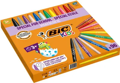 Zdjęcie produktu dla Pióra kulkowe BIC KIDS Visacolor XL, opakowanie zbiorcze 96 sztuk