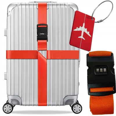 Produktbild von Korbi | Gepäckgurt - 388 cm - Orange - Sicherheitsverschluss - Verstellbar und Robust