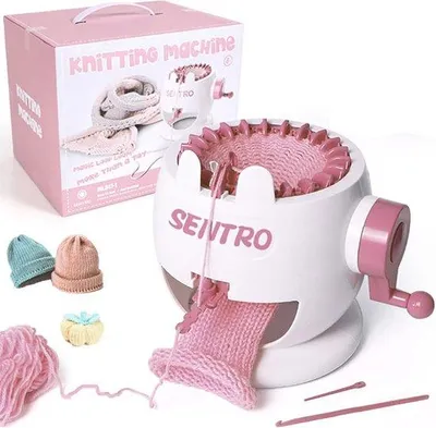 Produktbild von Famanu Strickmaschine mit 22 Nadeln und Nadelanordnungsgerät - Doppelstrickmaschine für Kinder und Erwachsene