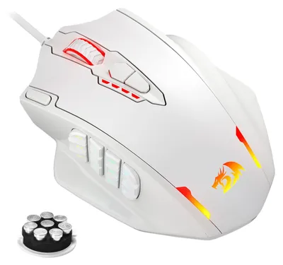 Image de Souris de jeu Redragon M908 Impact, filaire, RGB, 12400 DPI, blanche