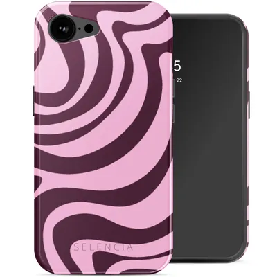 Produktbild von Selencia Vivid Rückabdeckung mit MagSafe iPhone 17e / 16e - Wavy Swirl Pink Plum