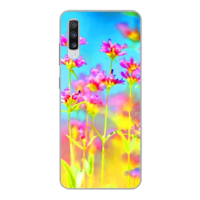Produktbild von MuchoWow® Handyhülle Schutzhülle Hülle für Samsung Galaxy A70 Blumen - Kunst - Psychedelisch Silikon Softcase Handy Hülle - Schutzhaube