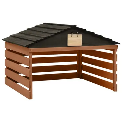 Image de Garage de tondeuse à gazon Noir et marron 78x74x54cm Sapin